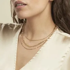 Histoire D'Or Collier Abiel Acier Doré -Boucles d'oreilles Bracelet Soldes FICFJW0085 model0