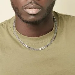 Histoire D'Or Collier Quentin Acier Blanc -Boucles d'oreilles Bracelet Soldes FICHBW0002 model2