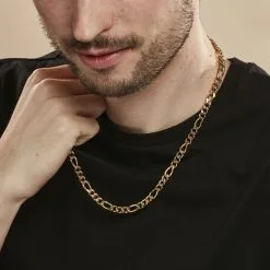 Histoire D'Or Collier Maille Acier Doré Virgil -Boucles d'oreilles Bracelet Soldes FICHJW0004 model0