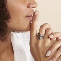 Histoire D'Or Bague Cleia Acier Blanc -Boucles d'oreilles Bracelet Soldes FIDFBW0009 model0