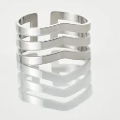 Histoire D'Or Bague Ajustable Abid Acier Blanc -Boucles d'oreilles Bracelet Soldes FIDFBW0350 view3