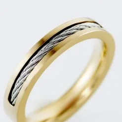 Histoire D'Or Bague Andro Acier Bicolore -Boucles d'oreilles Bracelet Soldes FIDH2W0338 view3