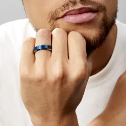 Histoire D'Or Bague Acier Bleu Jaydon -Boucles d'oreilles Bracelet Soldes FIDHEW0042 model0