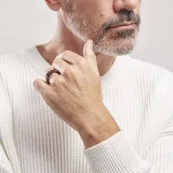 Histoire D'Or Bague Acier Noir Jakub -Boucles d'oreilles Bracelet Soldes FIDHNW0027 model0