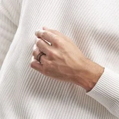 Histoire D'Or Bague Acier Noir Jakub -Boucles d'oreilles Bracelet Soldes FIDHNW0027 model1