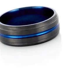 Histoire D'Or Bague Acier Noir Rick -Boucles d'oreilles Bracelet Soldes FIDHNW0041 view3