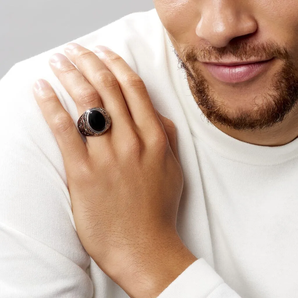 Histoire D'Or Chevalière Zayn Acier Blanc Agate 7 Histoire D'Or Chevalière Zayn Acier Blanc Agate – Image 5