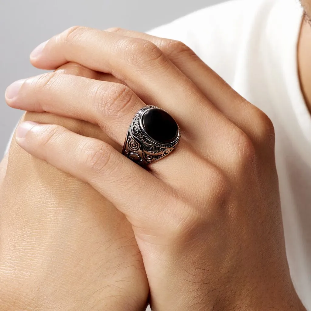 Histoire D'Or Chevalière Zayn Acier Blanc Agate 8 Histoire D'Or Chevalière Zayn Acier Blanc Agate – Image 6