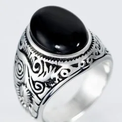 Histoire D'Or Chevalière Zayn Acier Blanc Agate 11 Histoire D'Or Chevalière Zayn Acier Blanc Agate -Boucles d'oreilles Bracelet Soldes FIHHBFN001 view3