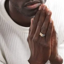 Histoire D'Or Chevalière Acier Blanc Et Plaqué Or Apollo -Boucles d'oreilles Bracelet Soldes FIHHBW0147 model2