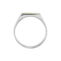 Histoire D'Or Chevalière Acier Blanc Et Plaqué Or Apollo -Boucles d'oreilles Bracelet Soldes FIHHBW0147 view2