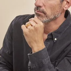 Histoire D'Or Chevalière Acier Doré Luciano -Boucles d'oreilles Bracelet Soldes FIHHJW0043 model0