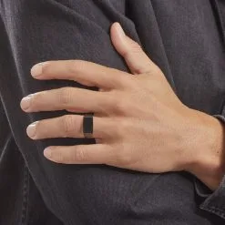 Histoire D'Or Chevalière Acier Noir Luciano -Boucles d'oreilles Bracelet Soldes FIHHNW0043 model0