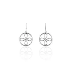 Histoire D'Or Boucles D'oreilles Pendantes Tessa Acier Blanc
