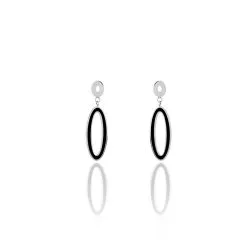 Histoire D'Or Boucles D'oreilles Pendantes Olga Acier Blanc