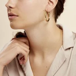 Histoire D'Or Créoles Amael Acier Jaune -Boucles d'oreilles Bracelet Soldes FIOFJW0068 model1