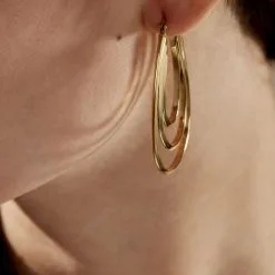 Histoire D'Or Créoles Aglae Acier Jaune 11 Histoire D'Or Créoles Aglae Acier Jaune -Boucles d'oreilles Bracelet Soldes FIOFJW0072 model1