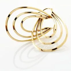 Histoire D'Or Créoles Aglae Acier Jaune 9 Histoire D'Or Créoles Aglae Acier Jaune -Boucles d'oreilles Bracelet Soldes FIOFJW0072 view2