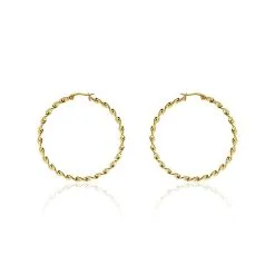 Histoire D'Or Creoles Acier Dore Antonello