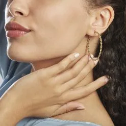 Histoire D'Or Creoles Acier Dore Antonello -Boucles d'oreilles Bracelet Soldes FIOFJW0101 model1