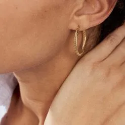 Histoire D'Or Créoles Acier Doré Pascau 11 Histoire D'Or Créoles Acier Doré Pascau -Boucles d'oreilles Bracelet Soldes FIOFJW0124 model1