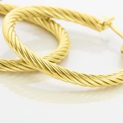 Histoire D'Or Créoles Acier Doré Pascau 9 Histoire D'Or Créoles Acier Doré Pascau -Boucles d'oreilles Bracelet Soldes FIOFJW0124 view3