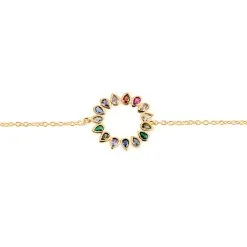 Histoire D'Or Bracelet Plaqué Or Jaune Ethem Pierres Multicolores -Boucles d'oreilles Bracelet Soldes FQBFJX2120 view1