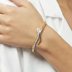 Histoire D'Or Bracelet Jonc Reyyanae Plaqué Or Jaune Oxyde De Zirconium -Boucles d'oreilles Bracelet Soldes FQBFJZW169 model1