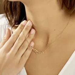 Histoire D'Or Collier Folia Plaqué Or Jaune -Boucles d'oreilles Bracelet Soldes FQCFJW0482 model1