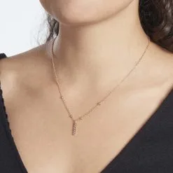 Histoire D'Or Collier Plaqué Or Jaune Lettra 9 Histoire D'Or Collier Plaqué Or Jaune Lettra -Boucles d'oreilles Bracelet Soldes FQCFJW0643 model1