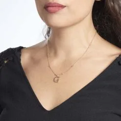 Histoire D'Or Collier Plaqué Or Jaune Lettra -Boucles d'oreilles Bracelet Soldes FQCFJW0645 model0