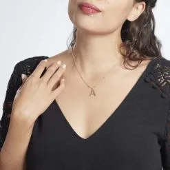 Histoire D'Or Collier Plaqué Or Jaune Lettra -Boucles d'oreilles Bracelet Soldes FQCFJW0652 model0