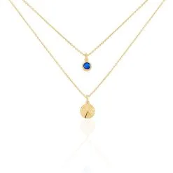 Histoire D'Or Collier Cartina Plaqué Or Jaune Pierre De Synthese