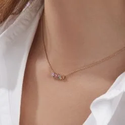 Histoire D'Or Collier Ikaia Plaqué Or Jaune Aqua Marine Synthétique Oxyde -Boucles d'oreilles Bracelet Soldes FQCFJXB133 model1