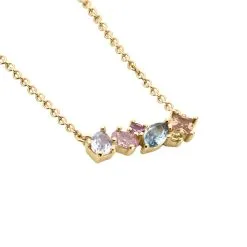 Histoire D'Or Collier Ikaia Plaqué Or Jaune Aqua Marine Synthétique Oxyde -Boucles d'oreilles Bracelet Soldes FQCFJXB133 view1