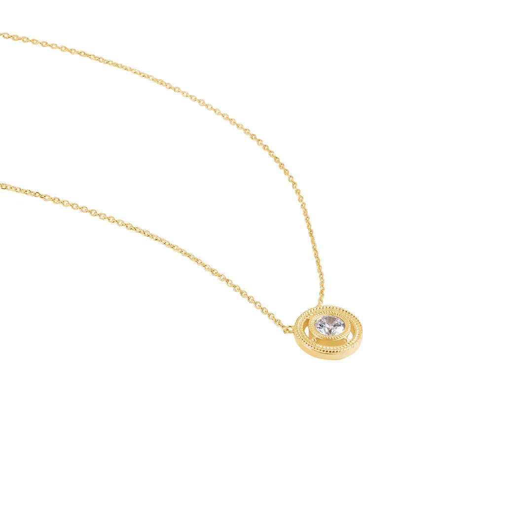Histoire D'Or Collier Plaqué Or Jaune Magdalaine Oxyde De Zirconium 4 Histoire D'Or Collier Plaqué Or Jaune Magdalaine Oxyde De Zirconium – Image 2