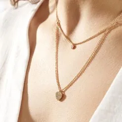 Histoire D'Or Collier Plaqué Or Jaune Dev Oxyde De Zirconium -Boucles d'oreilles Bracelet Soldes FQCFJZW515 model1