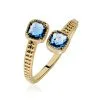 Histoire D'Or Bague Ilvaae Plaqué Or Pierre Bleue
