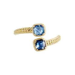 Histoire D'Or Bague Ilvaae Plaqué Or Pierre Bleue -Boucles d'oreilles Bracelet Soldes FQDFJXB145 view1