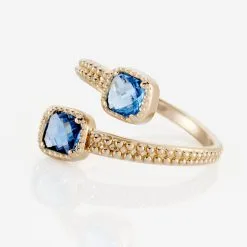 Histoire D'Or Bague Ilvaae Plaqué Or Pierre Bleue -Boucles d'oreilles Bracelet Soldes FQDFJXB145 view3