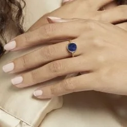 Histoire D'Or Bague Plaqué Or Neassa Sodalite -Boucles d'oreilles Bracelet Soldes FQDFJXB150 model1