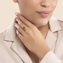 Histoire D'Or Bague Tyana Plaqué Or Jaune Pierre De Synthese Et Oxyde De Zirconium -Boucles d'oreilles Bracelet Soldes FQDFJZW476 model0