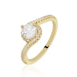 Histoire D'Or Bague Joisse Plaqué Or Oxyde De Zirconium