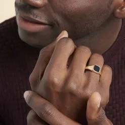 Histoire D'Or Chevalière Kauai Plaqué Or Jaune Pierre De Synthese -Boucles d'oreilles Bracelet Soldes FQHHJNN109 model0