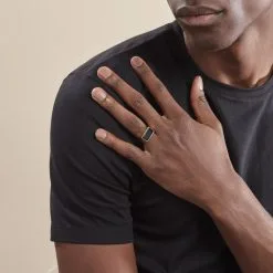 Histoire D'Or Chevalière Plaqué Hadrien Onyx -Boucles d'oreilles Bracelet Soldes FQHHJNN116 model0