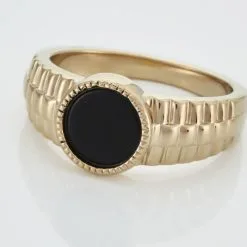 Histoire D'Or Chevalière Plaqué Or Jaune Haakon Onyx 11 Histoire D'Or Chevalière Plaqué Or Jaune Haakon Onyx -Boucles d'oreilles Bracelet Soldes FQHHJNN117 view3