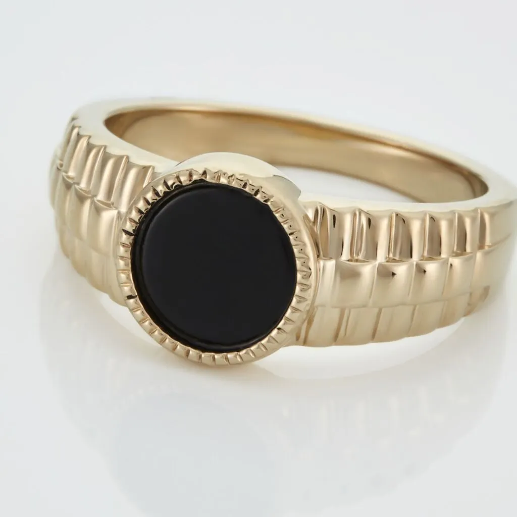 Histoire D'Or Chevalière Plaqué Or Jaune Haakon Onyx 6 Histoire D'Or Chevalière Plaqué Or Jaune Haakon Onyx – Image 4