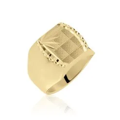 Histoire D'Or Chevalière Leoncette Plaqué Or Jaune