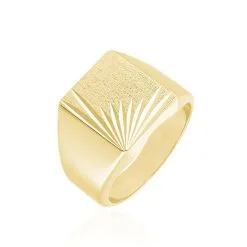 Histoire D'Or Chevalière Lionel Plaqué Or Jaune