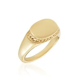 Histoire D'Or Chevalière Plaqué Or Jaune Nail